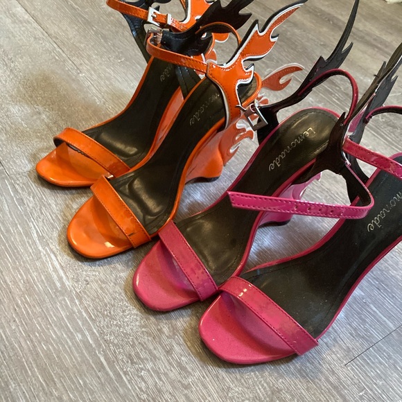 prada orange heels